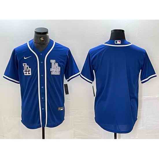 Men Los Angeles Dodgers Blank Blue Cool Base Stitched Baseball Jersey