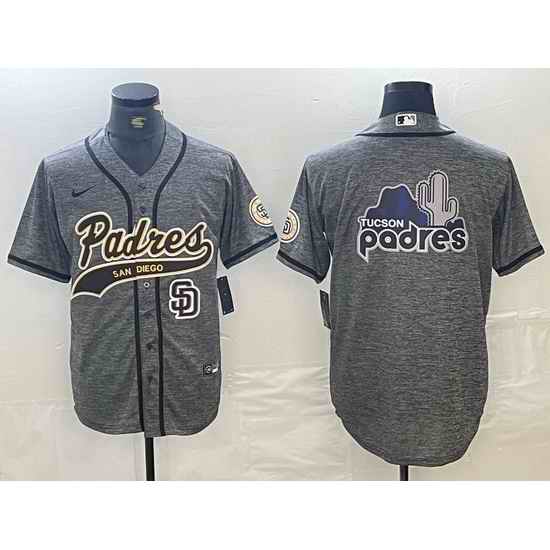 Men San Diego Padres Blank Gray Camo Cool Base Stitched Baseball Jerseys 1