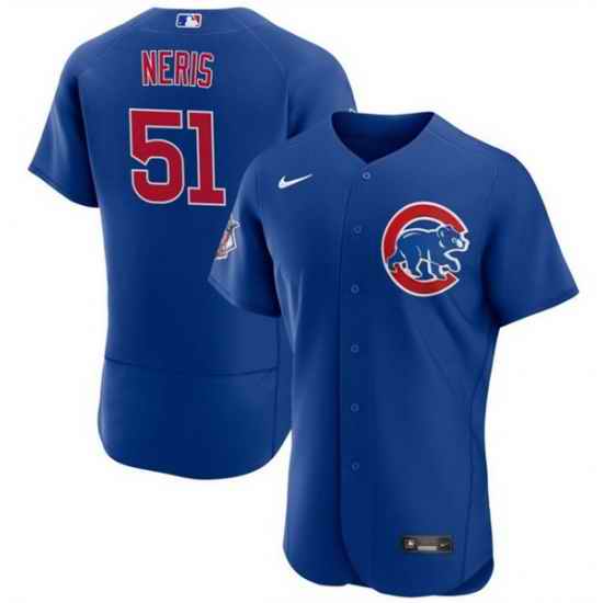 Men Chicago Cubs 51 H E9ctor Neris Blue Flex Base Stitched Baseball Jersey