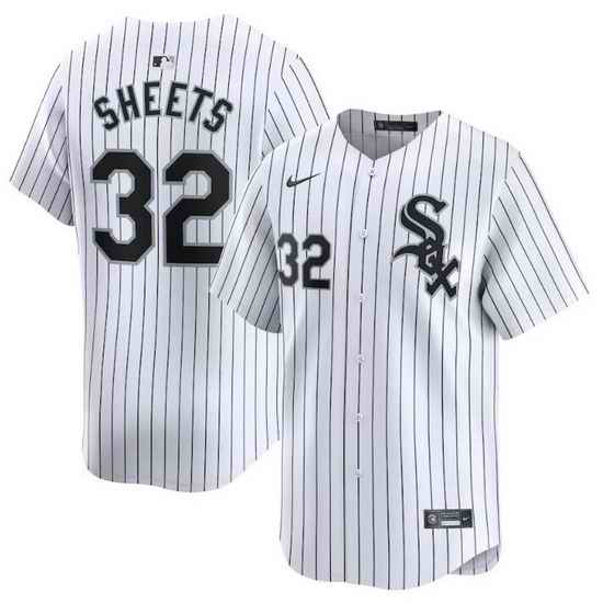 Men Chicago White Sox 32 Gavin Sheets White 2024 Home Limited Stitched Baseball Jersey