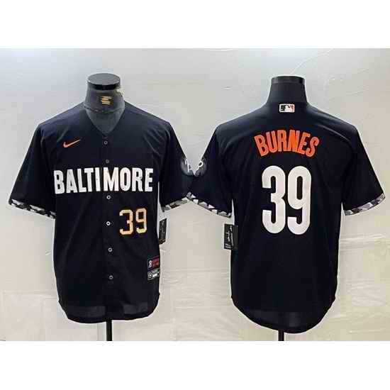 Men Baltimore Orioles 39 Corbin Burnes Black 2023 City Connect Cool Base Stitched Baseball Jersey 2