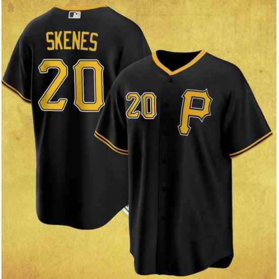Men Pittsburgh Pirate Paul Skenes #20 Black Stitched Flex Base Stitched MLB jersey