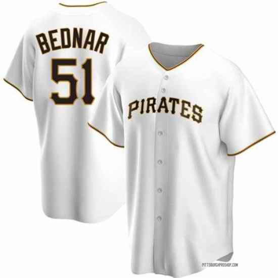 Men Pittsburgh Pirates David Bednar #51 White Cool Base Stitched Jersey