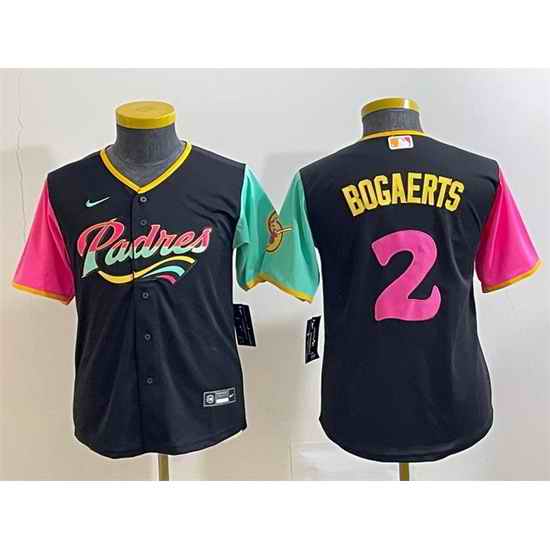 Women San Diego Padres 2 Xander Bogaerts Black City Connect Stitched Baseball Jersey  Run Small