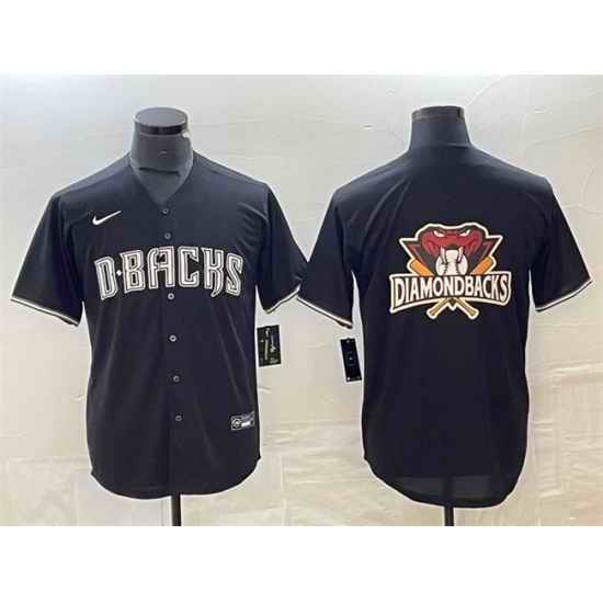 Men Arizona Diamondbacks Black Team Big Logo Cool Base Stitched Baseball Jerseys