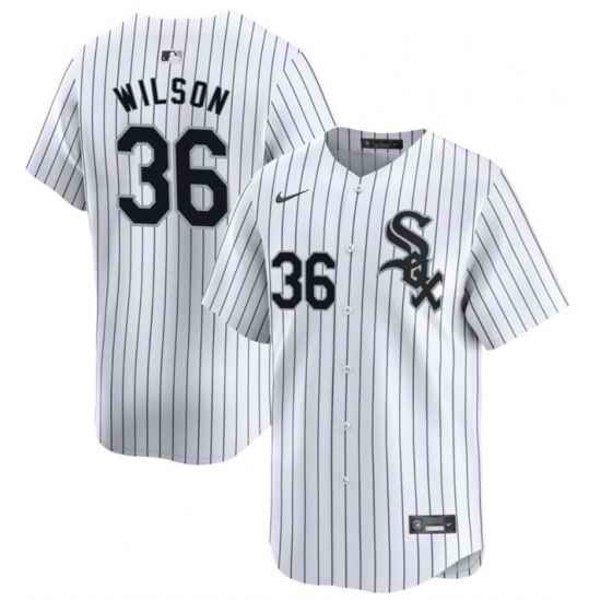 Men Chicago White Sox 36 Steven Wilson White Home Limited Stitched Baseball Jersey