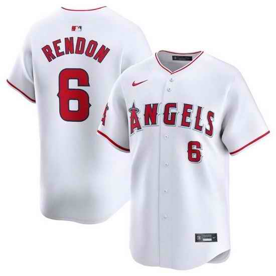 Men Los Angeles Angels 6 Anthony Rendon White Home Limited Stitched Baseball Jersey