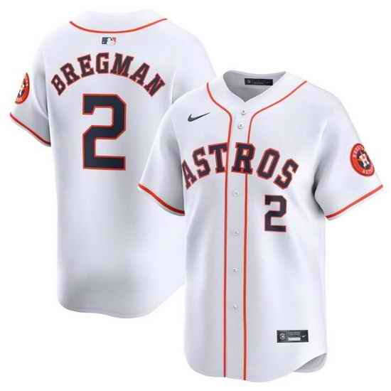 Men Houston Astros 2 Alex Bregman White 2024 Home Limited Stitched Baseball Jersey