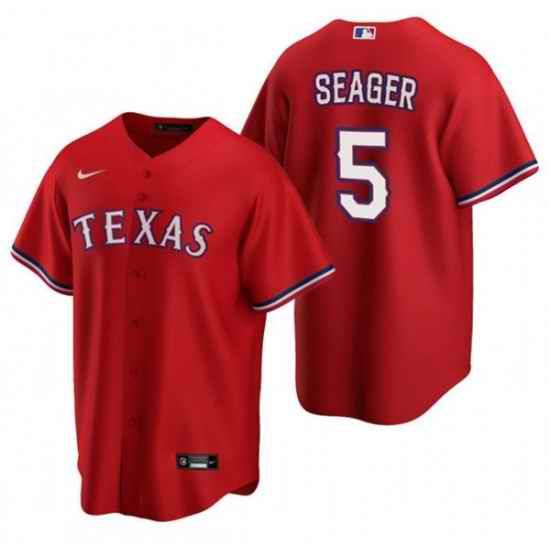 Men Texas Rangers 5 Corey Seager Red Cool Base Stitched Baseball Jersey
