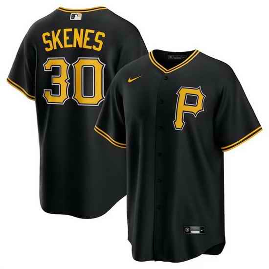 Men Pittsburgh Pirates 30 Paul Skenes Black Cool Base Stitched Baseball Jersey