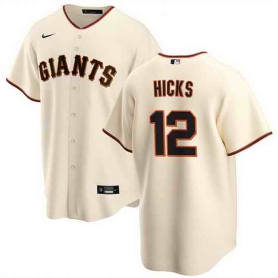 Men San Francisco Giants 12 Jordan Hicks Cream Cool Base Stitched Baseball Jersey