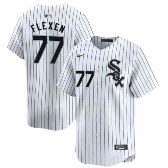 Men Chicago White Sox 77 Chris Flexen White Home Limited Stitched Baseball Jersey