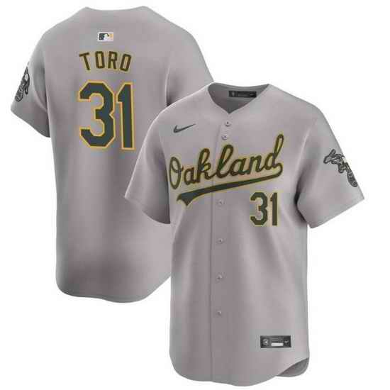 Men Oakland Athletics 31 Abraham Toro Grey 2024 Away Limited Stitched Jersey