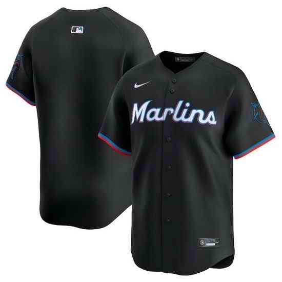 Men Miami Marlins Blank Black 2024 Alternate Limited Stitched Baseball Jersey
