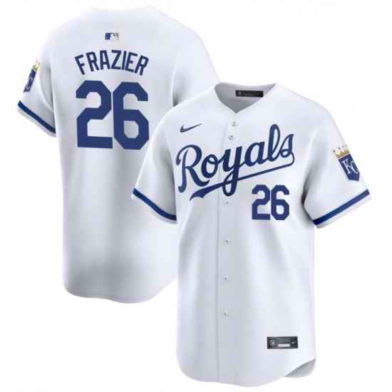 Men Kansas City Royals 26 Adam Frazier White 2024 Home Limited Cool Base Stitched Baseball Jersey