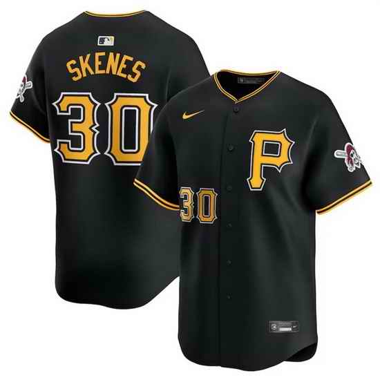 Men Pittsburgh Pirates 30 Paul Skenes Black 2024 Alternate Limited Stitched Baseball Jersey