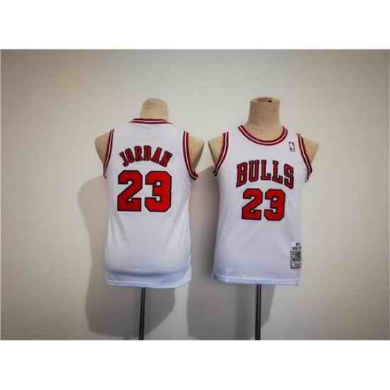 Youth Chicago Bulls 23 Michael Jordan White Stitched Basketball Jersey