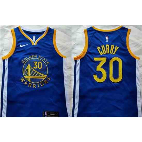 Men Golden State Warriors 30 Stephen Curry Blue Stitched Basketball Jerseys