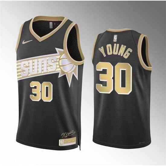 Men Phoenix Suns 30 Thaddeus Young Black 2024 Select Series Stitched Basketball Jersey