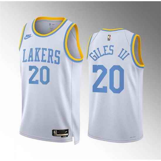 Men Los Angeles Lakers 20 Harry Giles Iii White Classic Edition Stitched Basketball Jersey