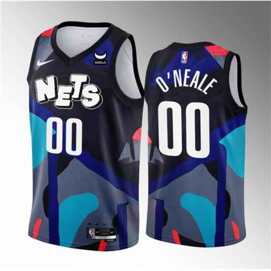 Men Brooklyn Nets 00 Royce O��Neale Black 2023 24 City Edition Stitched Basketball Jersey
