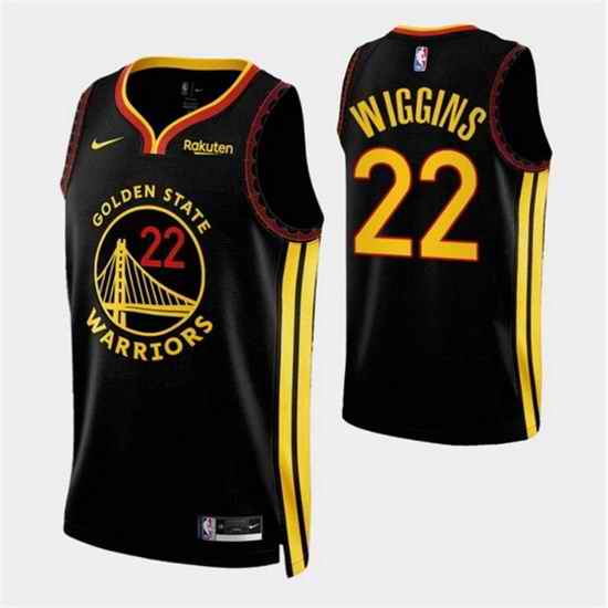 Men Golden State Warriors 22 Andrew Wiggins Black 2023 24 City Edition Stitched Basketball Jerseys
