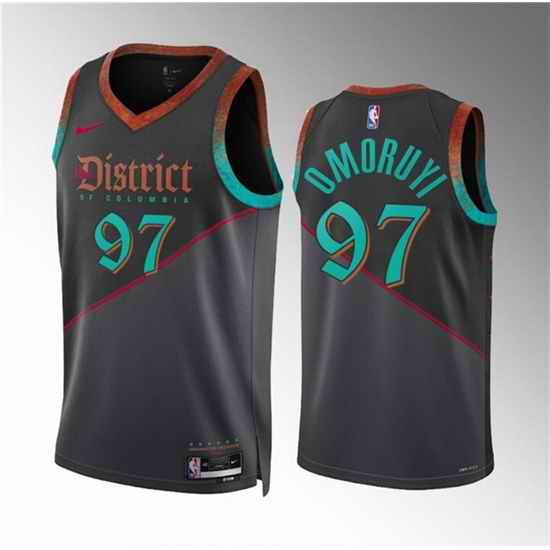 Men Washington Wizards 97 Eugene Omoruyi Black 2023 24 City Edition Stitched Basketball Jersey