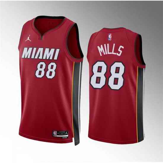 Men Miami Heat 88 Patrick Mills Red Statement Edition Stitched Basketball Jersey
