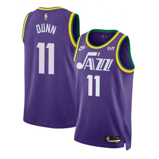 Men Utah Jazz 11 Kris Dunn Purple 2023 Classic Edition Stitched Basketball Jersey