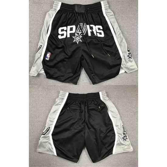Men San Antonio Spurs Black Shorts