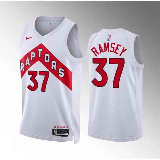 Men Toronto Raptors 37 Jahmi 27us Ramsey White Association Edition Stitched Basketball Jersey