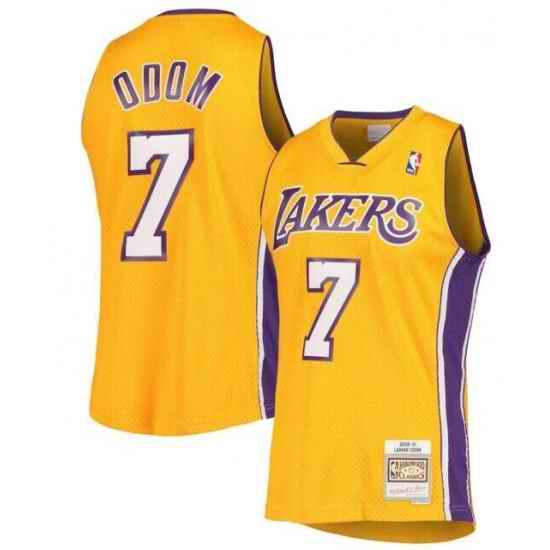Men Lamar Odom #7 Los Angeles Lakers Yellow NBA Jerseys