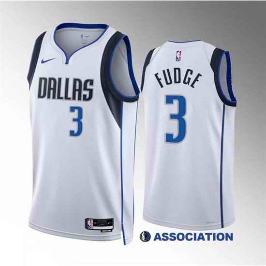 Men Dallas Mavericks 3 Alex Fudge White Association Edition Stitched Basketball Jersey