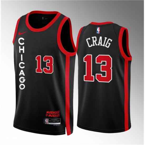 Men Chicago Bulls 13 Torrey Craig Black 2023 24 City Edition Stitched Basketball Jersey