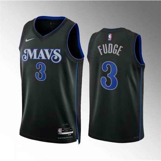 Men Dallas Mavericks 3 Alex Fudge Black 2023 24 City Edition Stitched Basketball Jersey