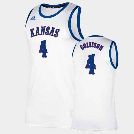 Men Kansas Jayhawks Nick Collison Classic White College Basketball Jersey
