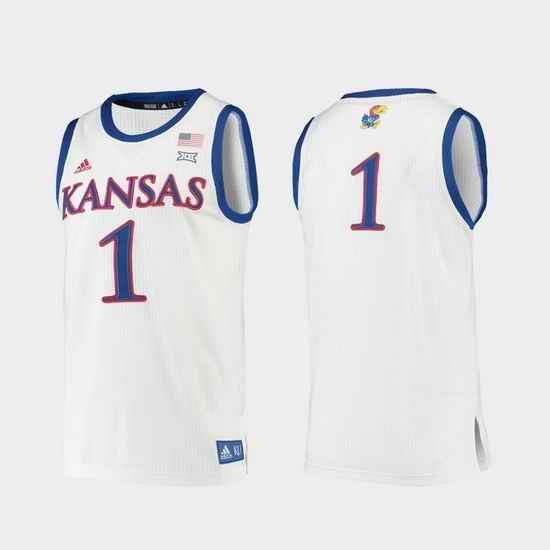 Men Kansas Jayhawks White Replica College Basketball Jersey