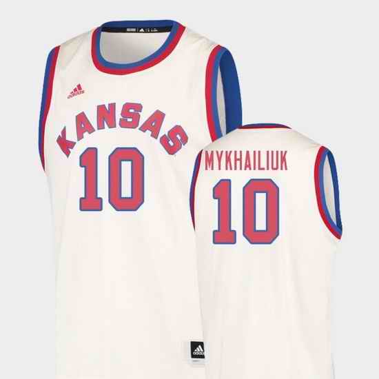 Men Kansas Jayhawks Sviatoslav Mykhailiuk Cream Hardwood Classics College Basketball Jersey