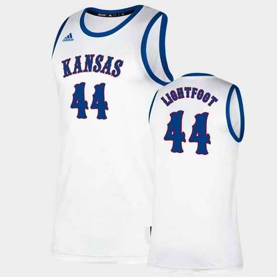 Men Kansas Jayhawks Mitch Lightfoot Classic White College Basketball Jersey