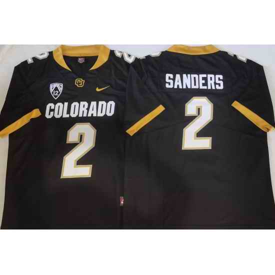Men Colorado Buffaloes Shedeur Sanders #2 Black Stitched Football Jersey II