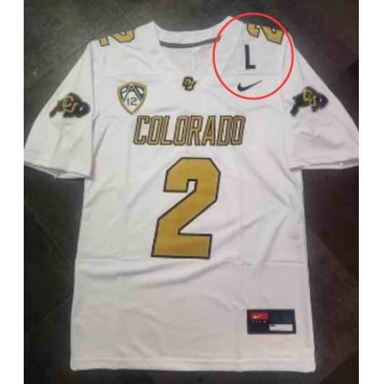 Colorado Buffaloes #2 Shedeur Sanders White 2023 FUSE L Patch Stitched Football Jersey