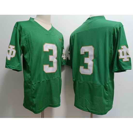 Men Notre Dame Fighting Irish Joe Montana #3 Green 2023 No Name Stitched Jersey