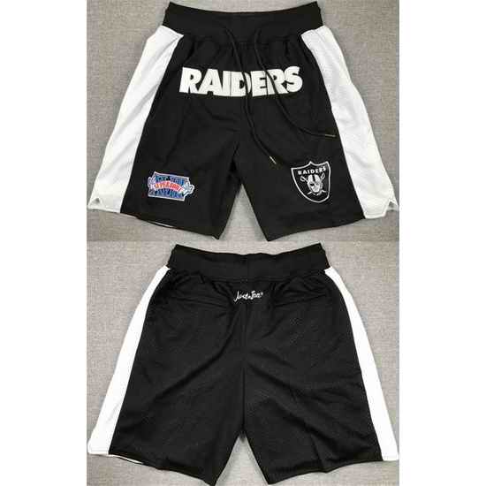 Men Las Vegas Raiders Black White Shorts