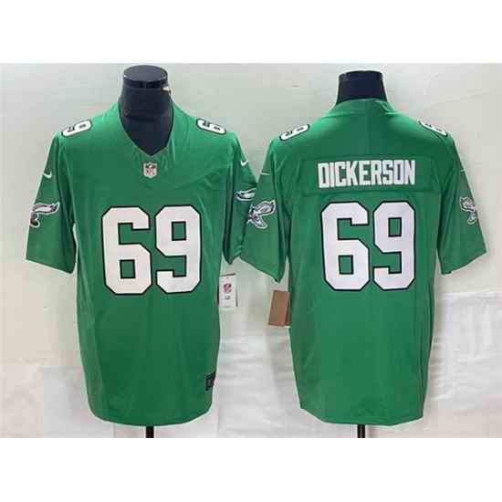 Men Philadelphia Eagles 69 Landon Dickerson Green 2023 F U S E  Vapor Untouchable Stitched Football Jersey