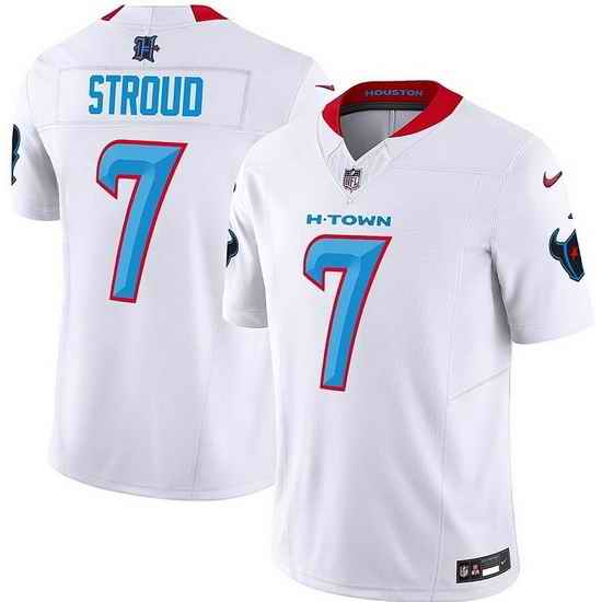 Men Houston Texans 7 C J  Stroud White 2024 F U S E  Limited Stitched Jersey