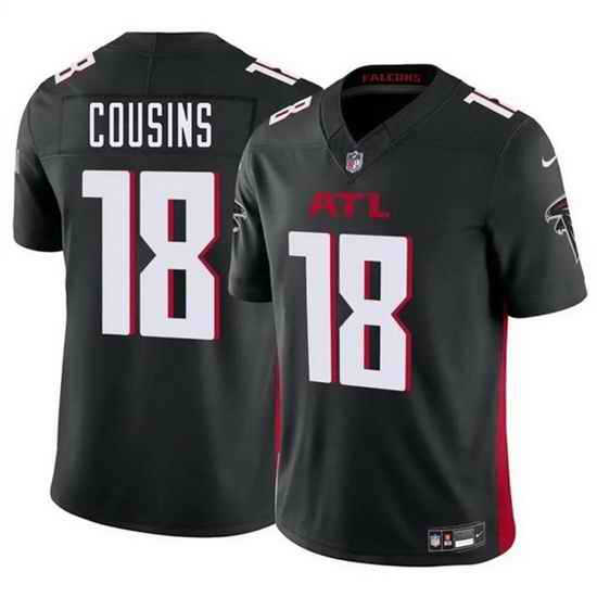 Men Atlanta Falcons 18 Kirk Cousins Black 2023 F U S E  Vapor Untouchable Limited Football Stitched Jersey