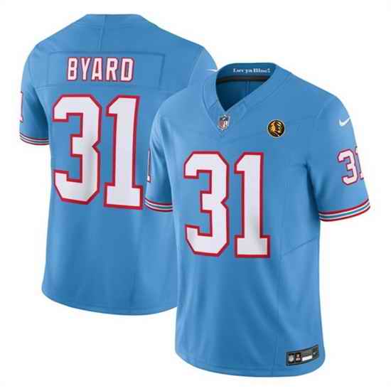 Men Tennessee Titans 31 Kevin Byard Blue 2023 F U S E  Throwback With John Madden Patch Vapor Limited Stitched Football Jersey