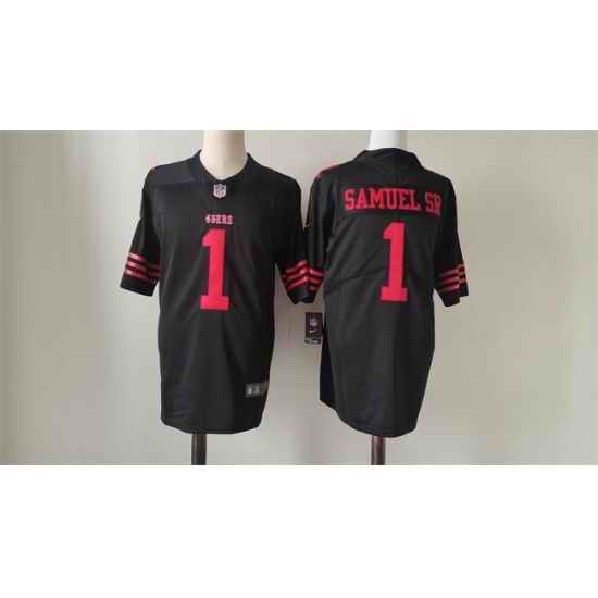 Men San Francisco 49ers 1 Deebo Samuel Black Vapor Untouchable Limited Stitched Football Jersey