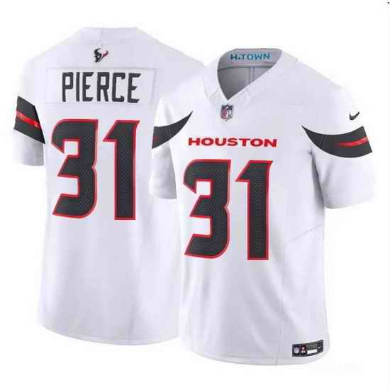 Men Houston Texans 31 Dameon Pierce White 2024 Vapor F U S E  Limited Stitched Jersey