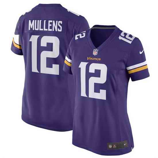 Women Minnesota Vikings 12 Nick Mullens Purple Stitched Jersey 28Run Small 29